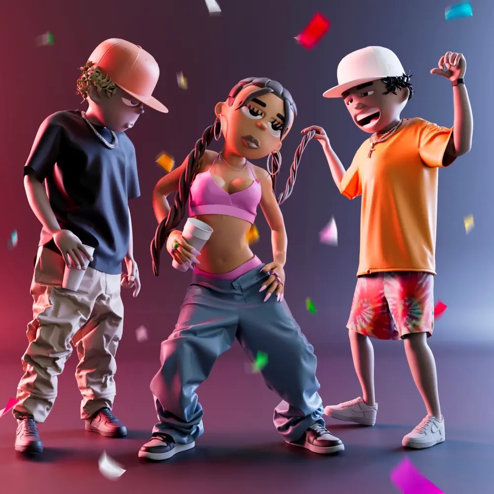 Aleesha, Haraca Kiko, & El Cherry Scom — melacomo cover artwork
