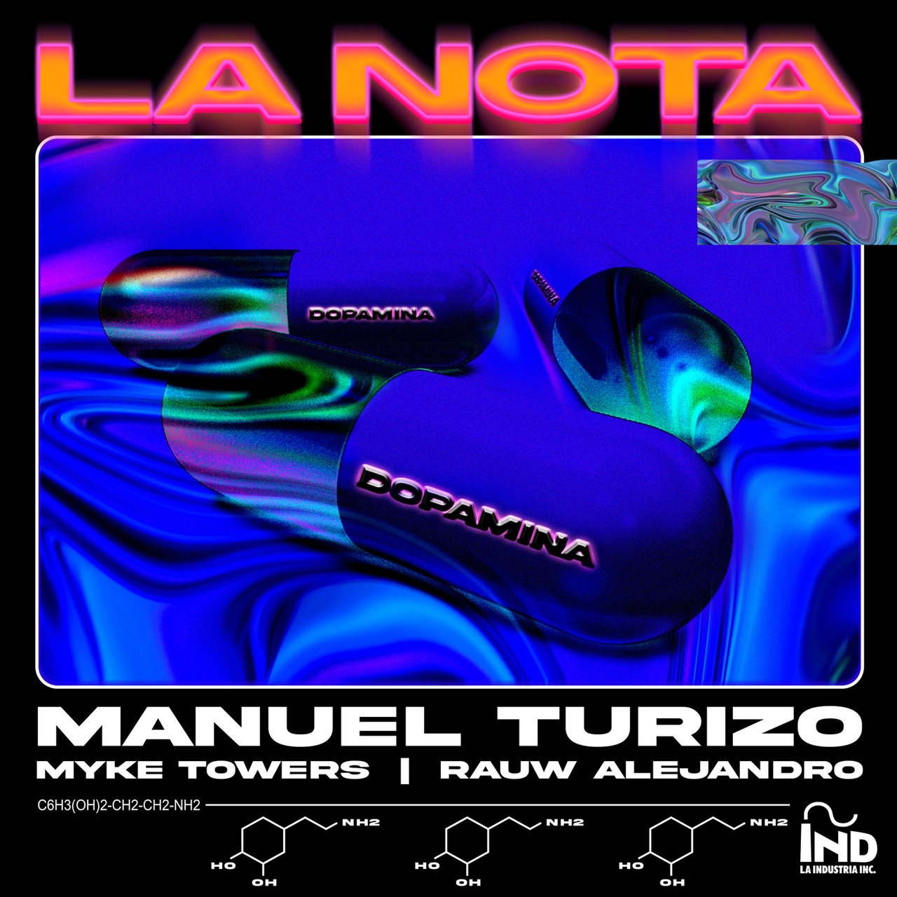 Manuel Turizo, Rauw Alejandro, & Myke Towers La Nota cover artwork