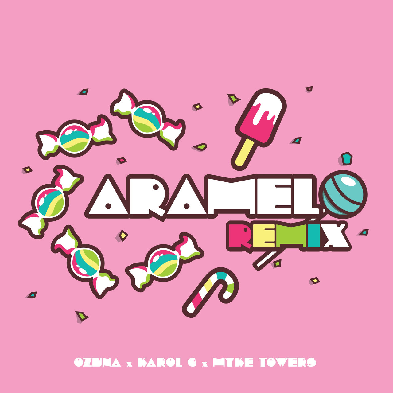 Ozuna, KAROL G, & Myke Towers Caramelo (Remix) cover artwork