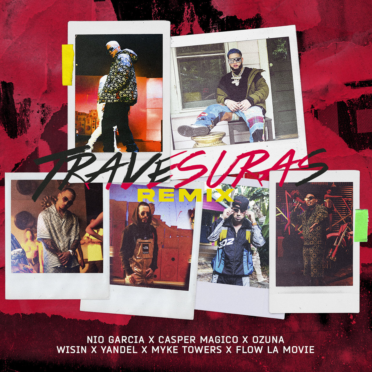 Nio Garcia, Casper Magico, Myke Towers, Ozuna, Wisin, Yandel, & Flow La Movie — Travesuras (Remix) cover artwork