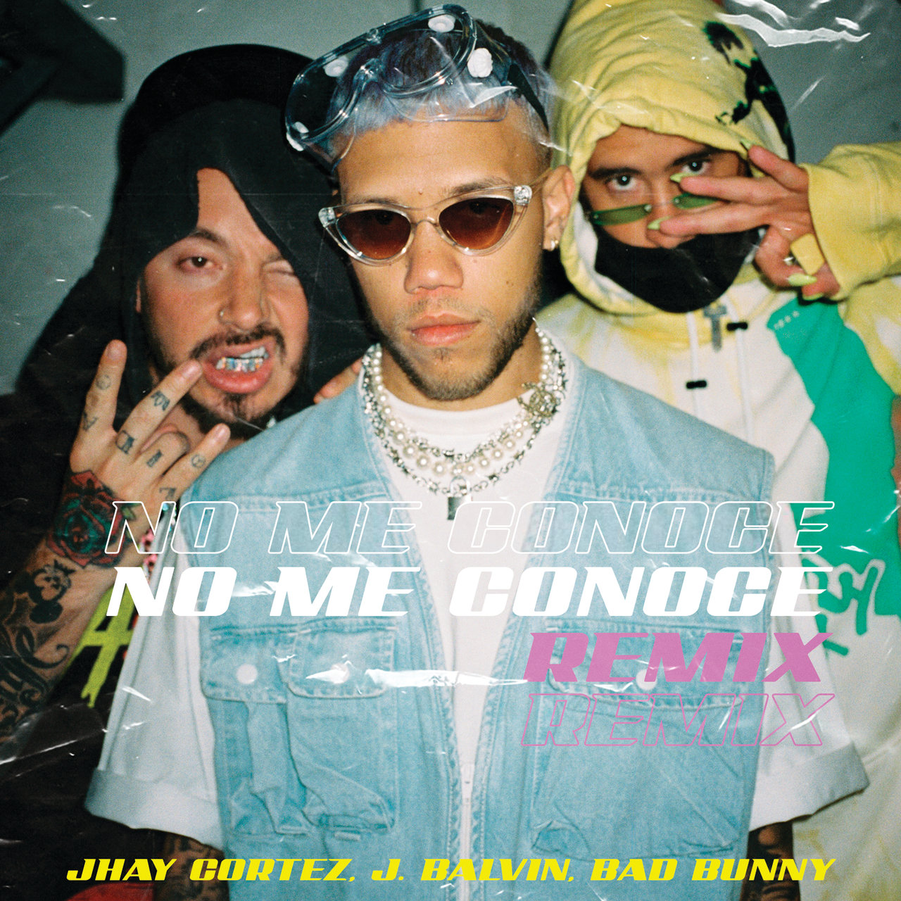 Jhayco, J Balvin, & Bad Bunny No Me Conoce (Remix) cover artwork