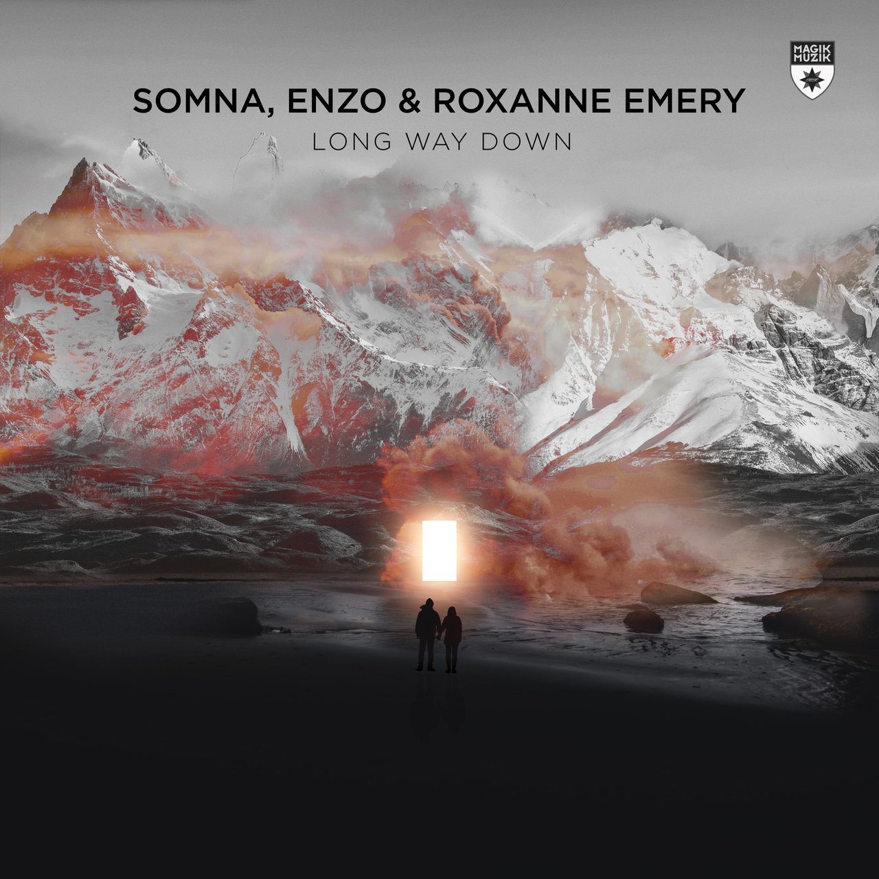 Somna, Enzo, & Roxanne Emery Long Way Down cover artwork