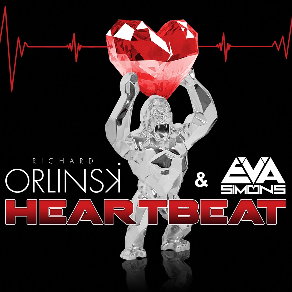 Richard Orlinski & Eva Simons Heartbeat cover artwork