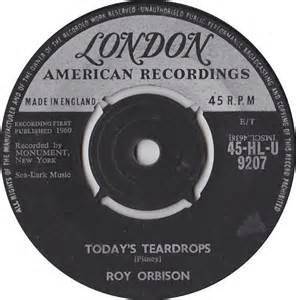 Roy Orbison — Today&#039;s Teardrops cover artwork