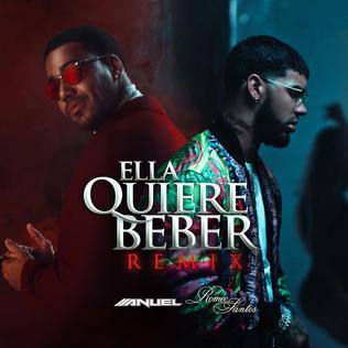 Anuel AA & Romeo Santos — Ella Quiere Beber - Remix cover artwork
