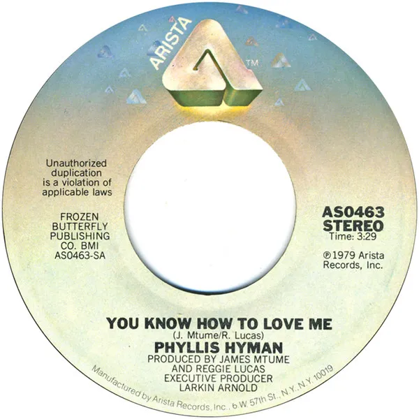 Phyllis Hyman You Know How to Love Me - 7&quot; Version cover artwork