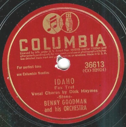 Benny Goodman — Idaho cover artwork