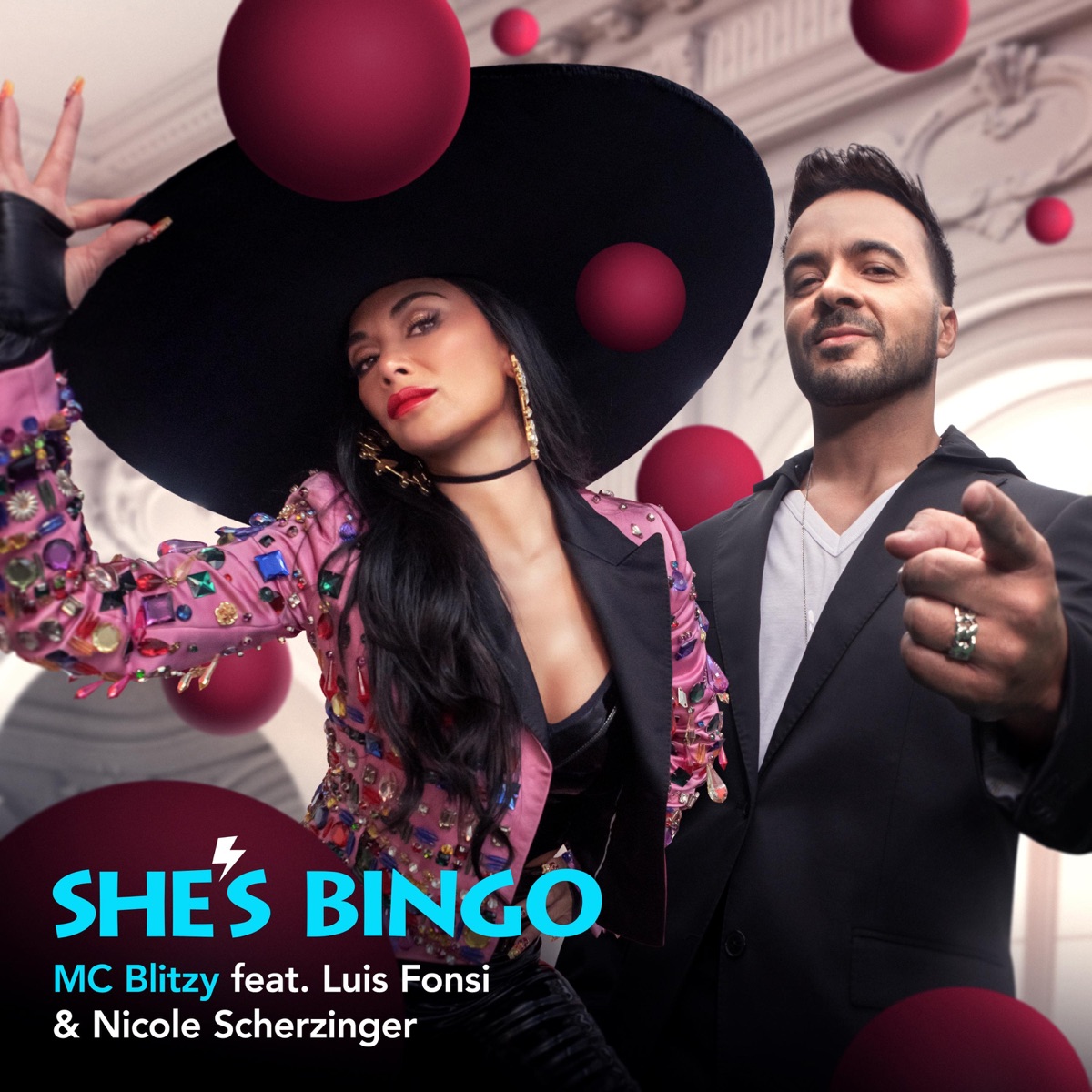 MC Blitzy ft. featuring Luis Fonsi & Nicole Scherzinger She&#039;s Bingo cover artwork