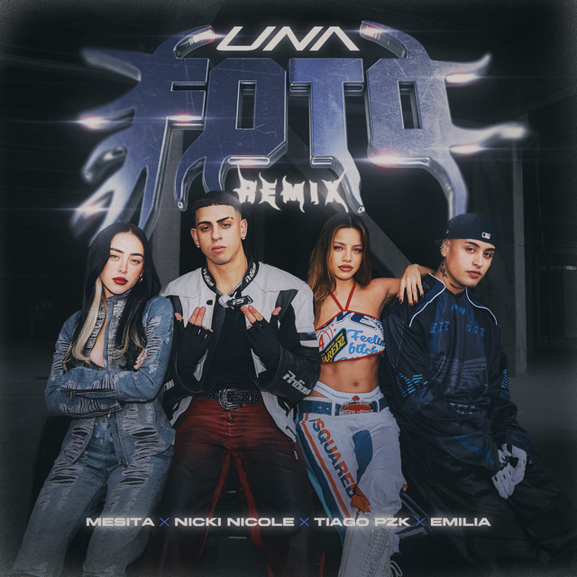 Mesita, Nicki Nicole, Tiago PZK, & Emilia — Una Foto Remix cover artwork