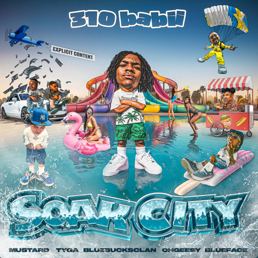 310babii featuring Mustard, Tyga, OHGEESY, Blueface, & BlueBucksClan — Soak City (Remix) cover artwork