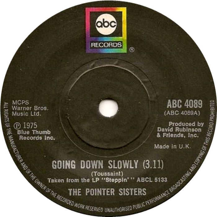 The Pointer Sisters — Going Down Slowly cover artwork