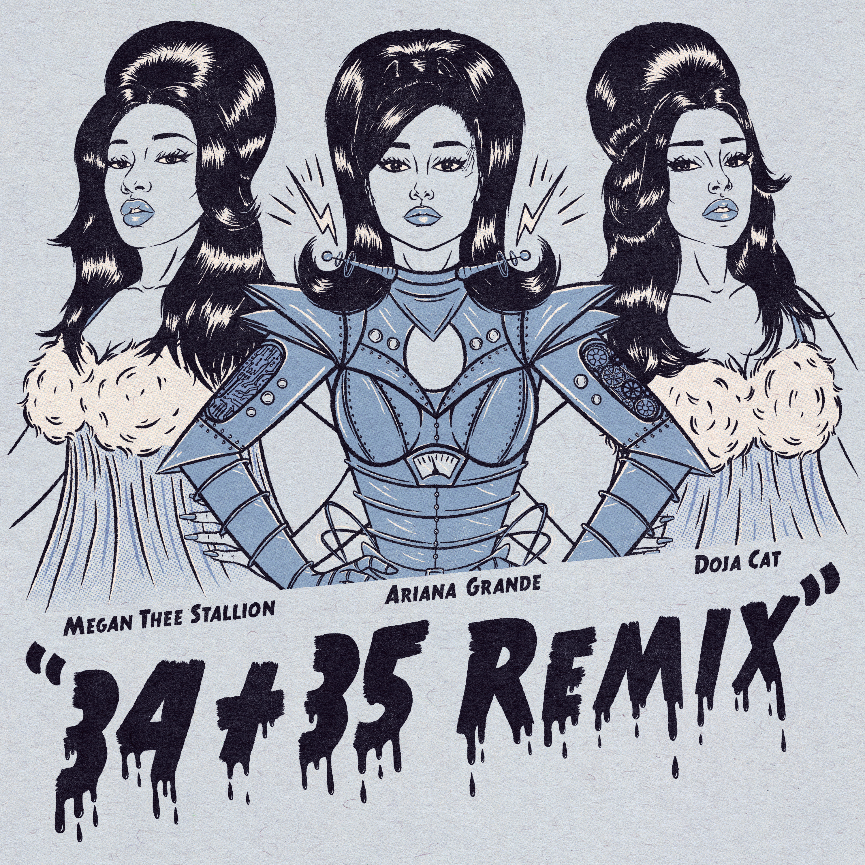 Ariana Grande featuring Doja Cat & Megan Thee Stallion — 34+35 (Remix) cover artwork