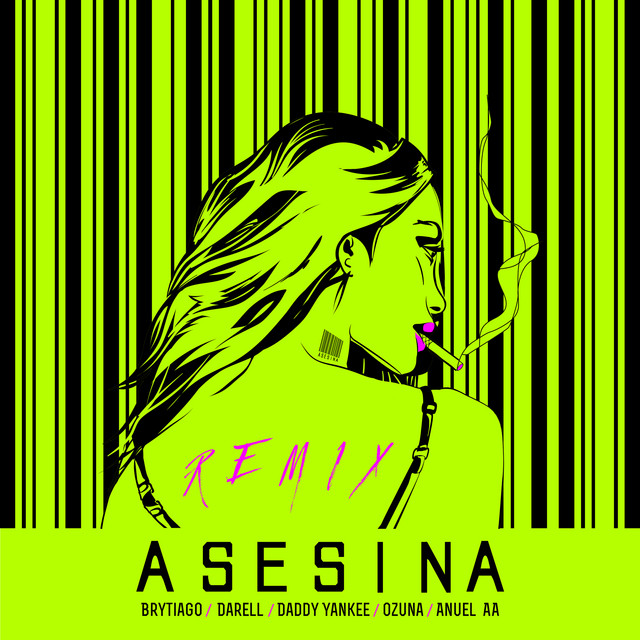 Brytiago, Daddy Yankee, Ozuna, Darell, & Anuel AA — Asesina (Remix) cover artwork