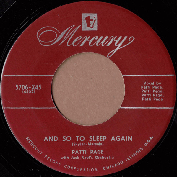 Patti Page — And So To Sleep Again cover artwork