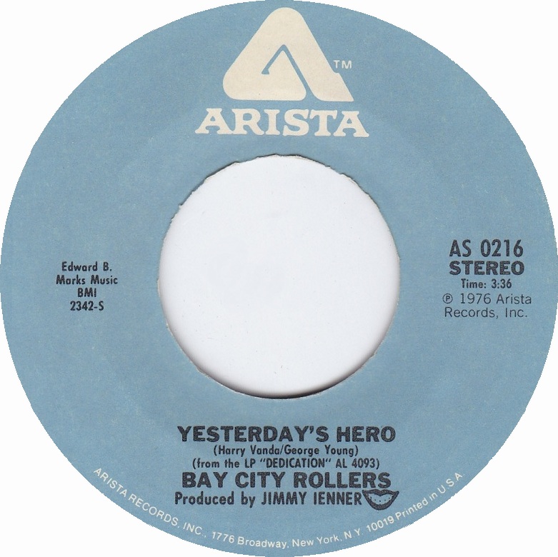 Bay City Rollers — Yesterday&#039;s Hero cover artwork