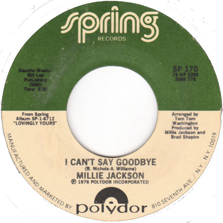 Millie Jackson — I Can&#039;t Say Goodbye cover artwork