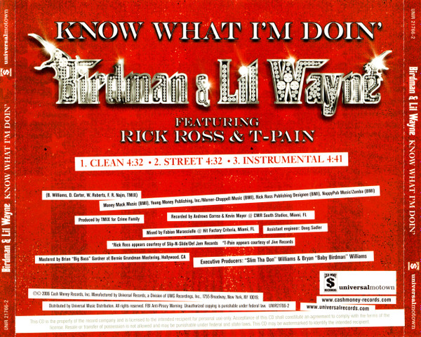 Birdman & Lil Wayne featuring Rick Ross & T-Pain — Know What I&#039;m Doin&#039; cover artwork