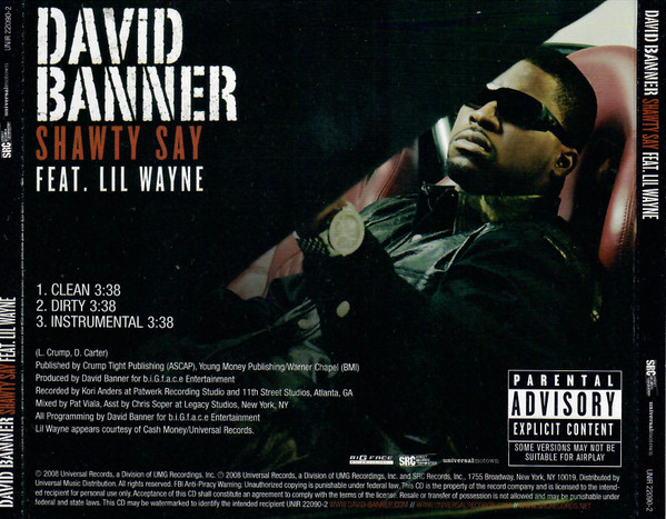 David Banner featuring Lil Wayne — Shawty Say cover artwork