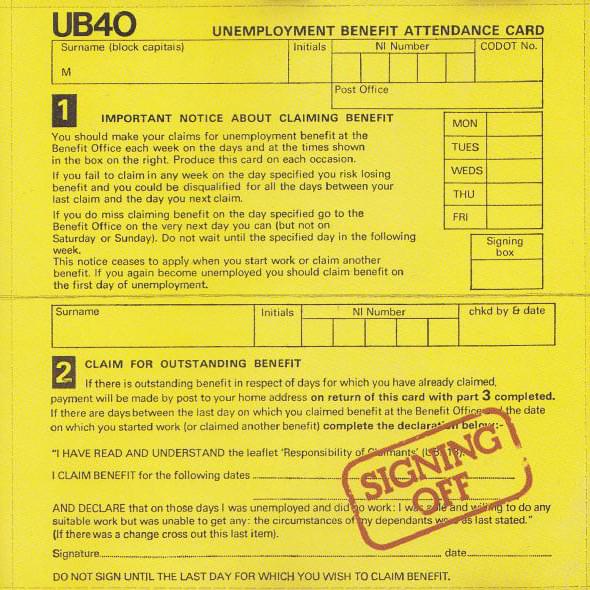 UB40 — Signing Off cover artwork
