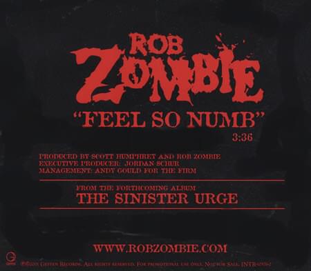 Rob Zombie — Feel So Numb cover artwork