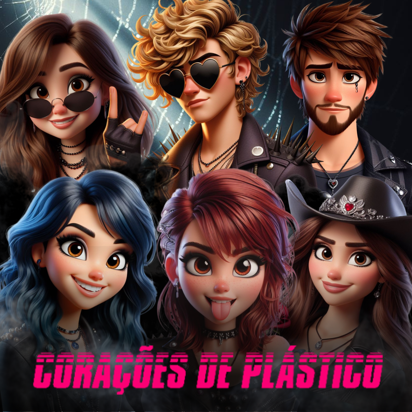 Naty, Cybele, GIU, Vitor Ferro, RAFOLA, & LETZ Corações de Plástico cover artwork