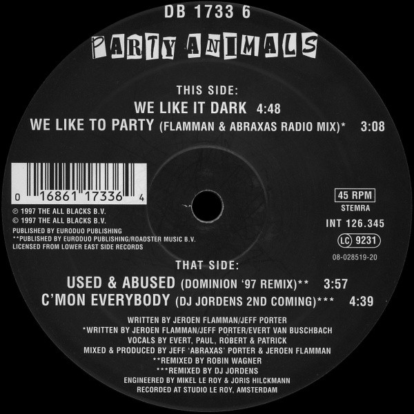 Party Animals — Used &amp; Abused (Amnesia Mix) cover artwork