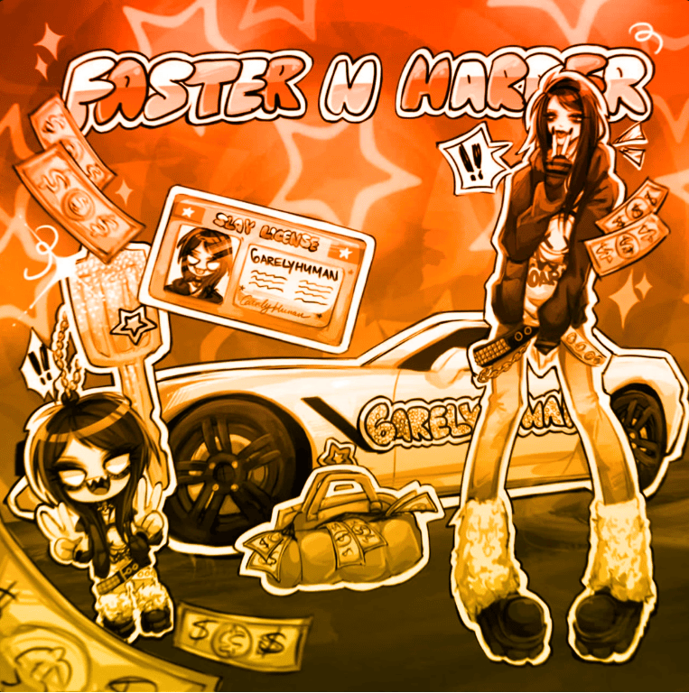 6arelyhuman, Tara Yummy, asteria, & kets4eki — Faster n Harder (Mega Mix) cover artwork