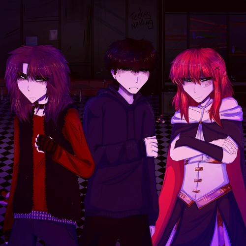 kets4eki, asteria, & 6arelyhuman — feeling nothing cover artwork