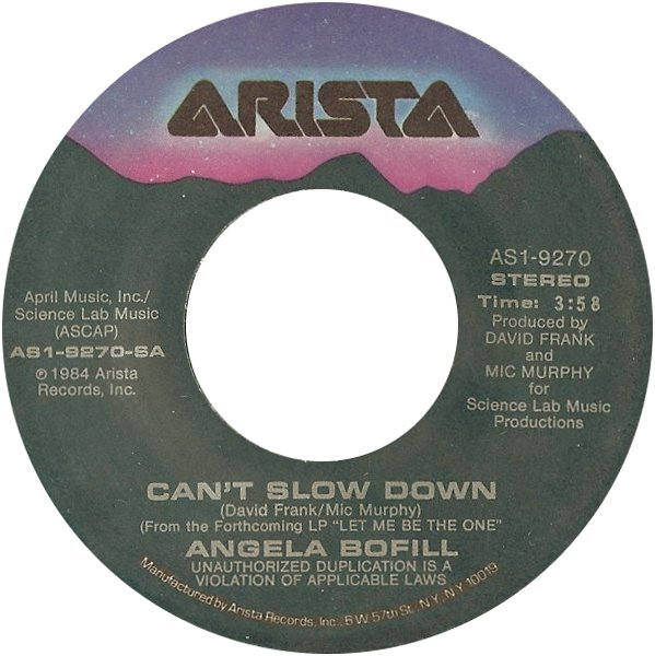 Angela Bofill — Can&#039;t Slow Down cover artwork
