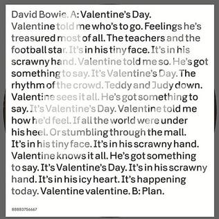 David Bowie Valentine&#039;s Day cover artwork