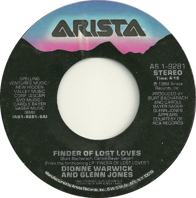 Dionne Warwick & Glenn Jones — Finder of Lost Loves cover artwork