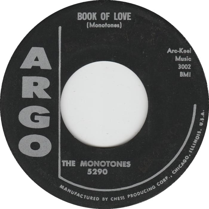 THE MONOTONES — Book Of Love cover artwork