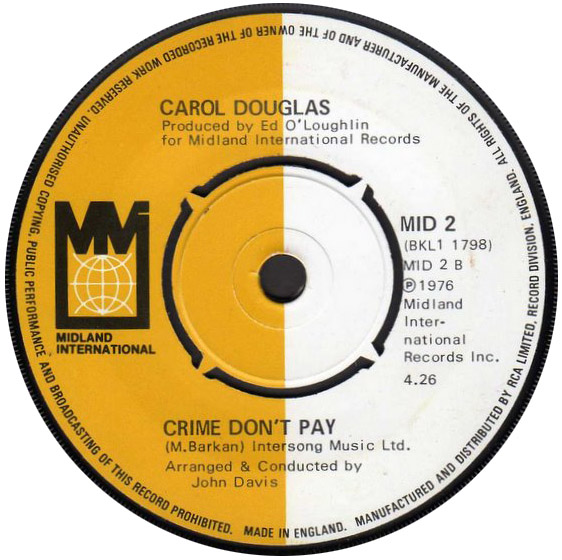 Carol Douglas — Crime Don&#039;t Pay cover artwork