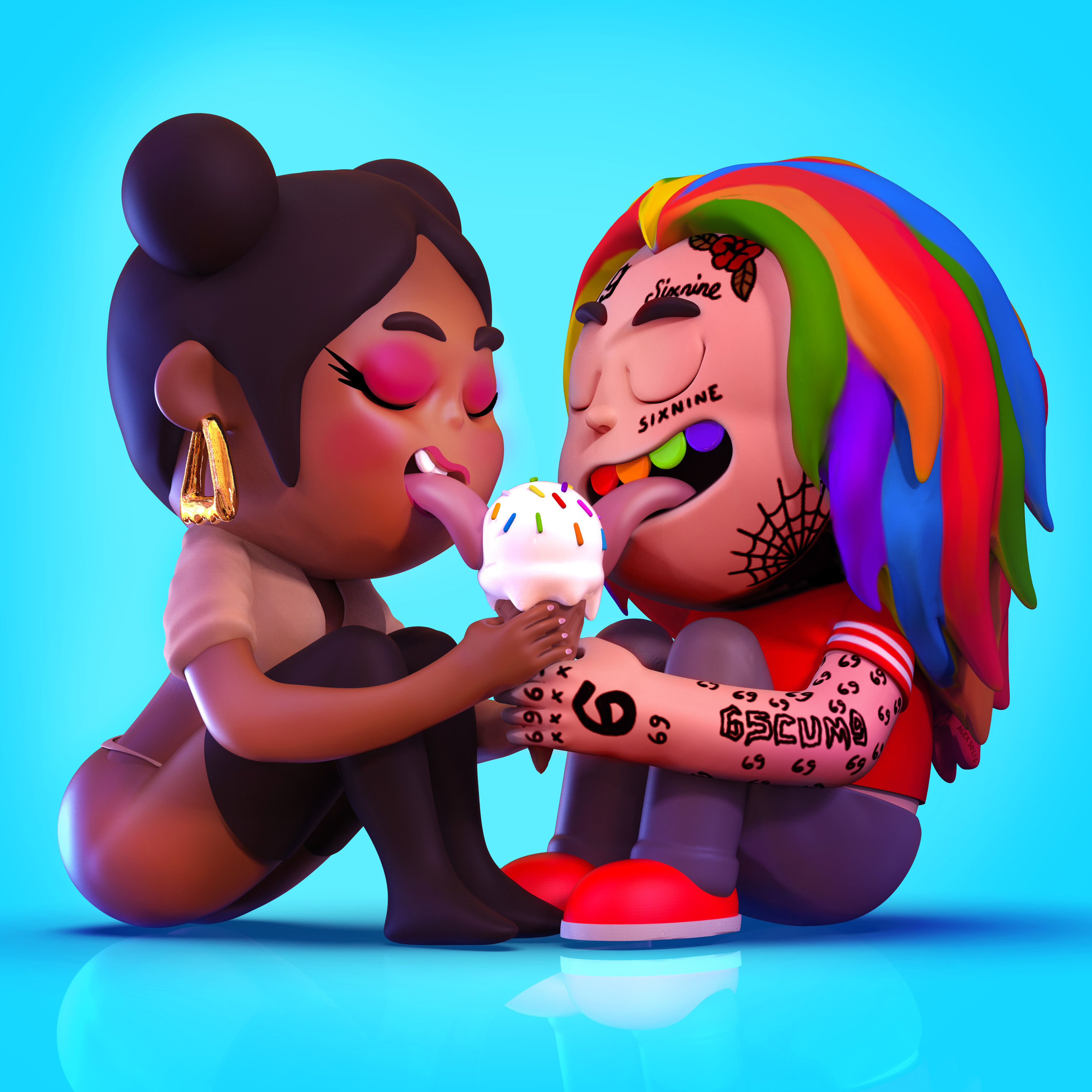 6ix9ine featuring Nicki Minaj & Murda Beatz — FEFE cover artwork