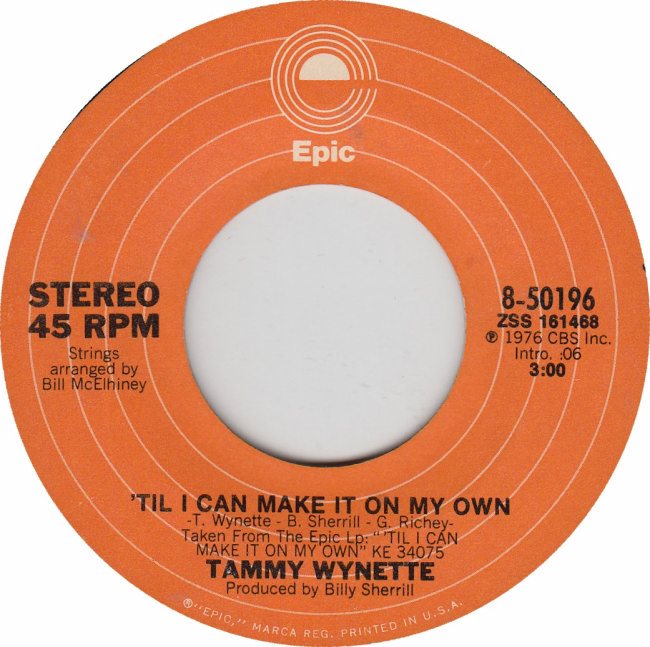 Tammy Wynette — &#039;Til I Can Make It on My Own cover artwork