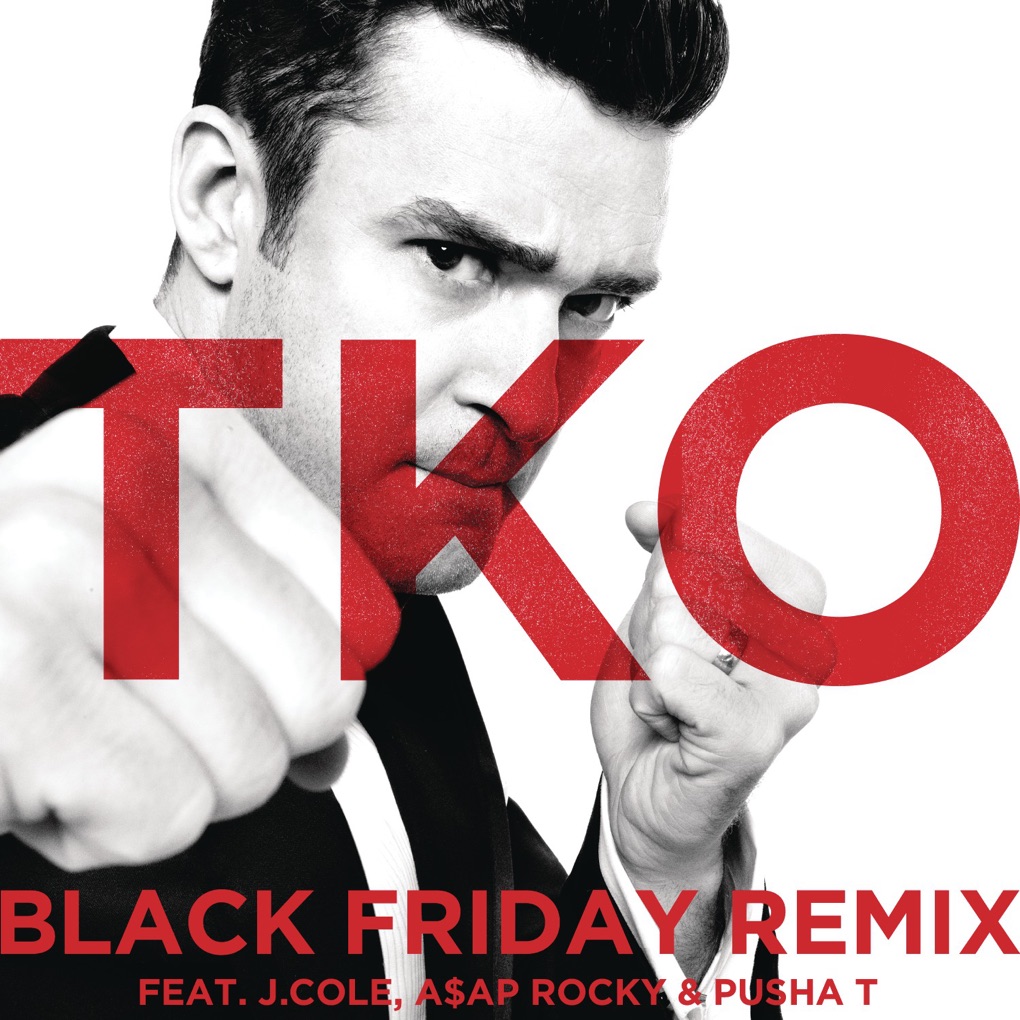 Justin Timberlake featuring J. Cole, A$AP Rocky, & Pusha T — TKO (Black Friday Remix) cover artwork