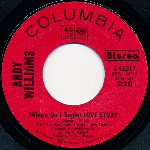 Andy Williams — (Where Do I Begin) Love Story cover artwork