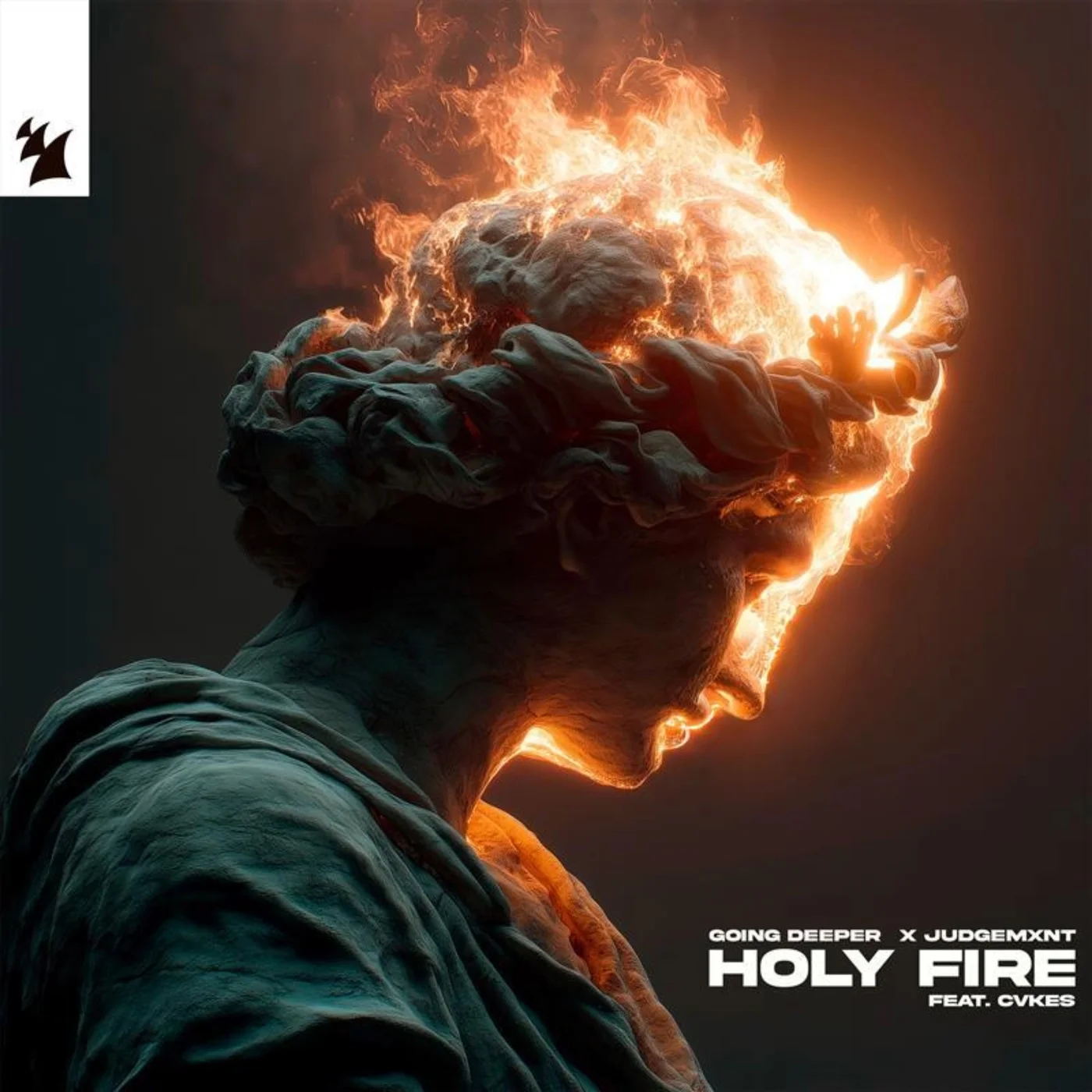 Going Deeper, Judgemxnt, & CVKES — Holy Fire cover artwork