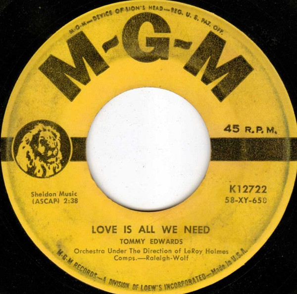 Tommy Edwards — Love Is All We Need cover artwork