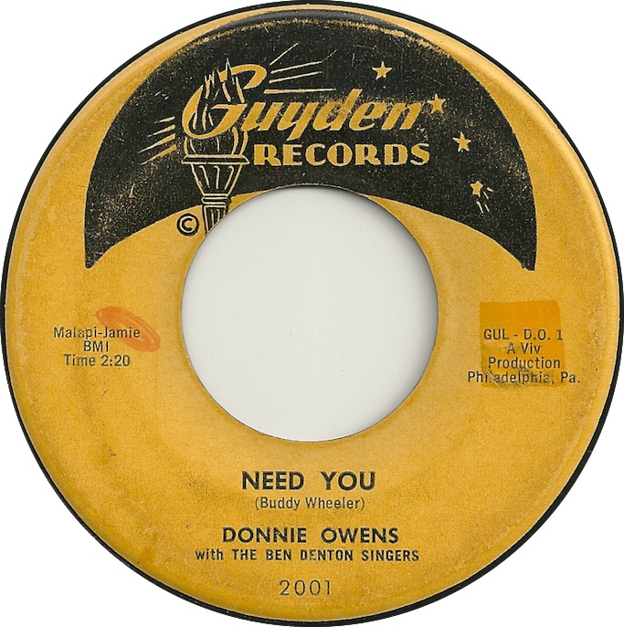 Donnie Owens — Need You cover artwork