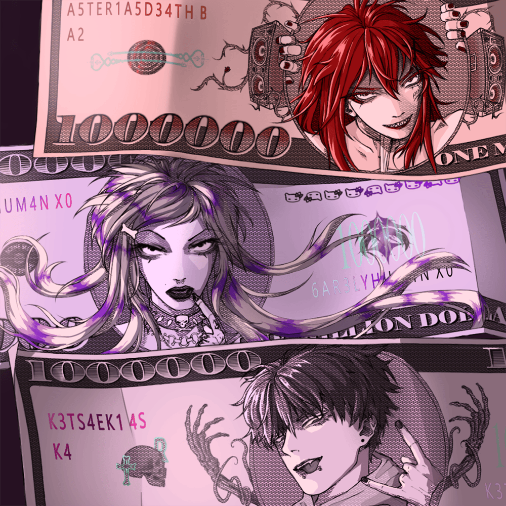 6arelyhuman featuring asteria & kets4eki — Millionaire cover artwork