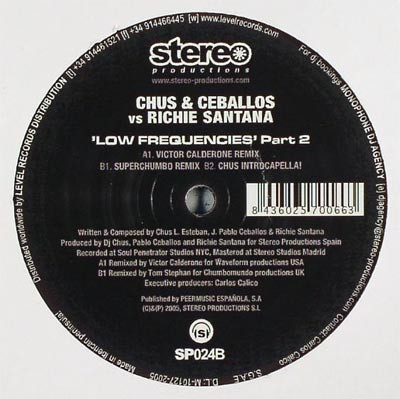Chus & Ceballos ft. featuring Richie Santana Low Frequencies (Superchumbo Remix) cover artwork