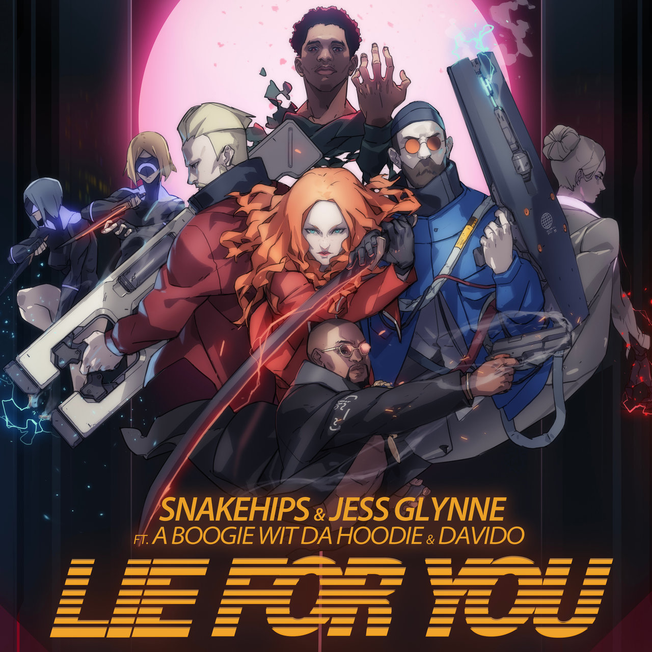 Snakehips & Jess Glynne featuring A Boogie Wit da Hoodie & Davido — Lie for You cover artwork