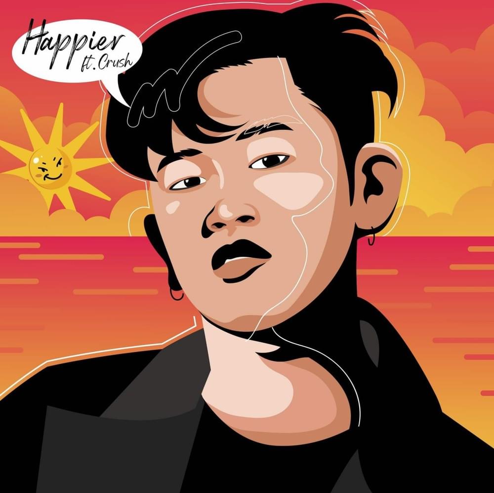 PSY featuring Crush — Happier cover artwork
