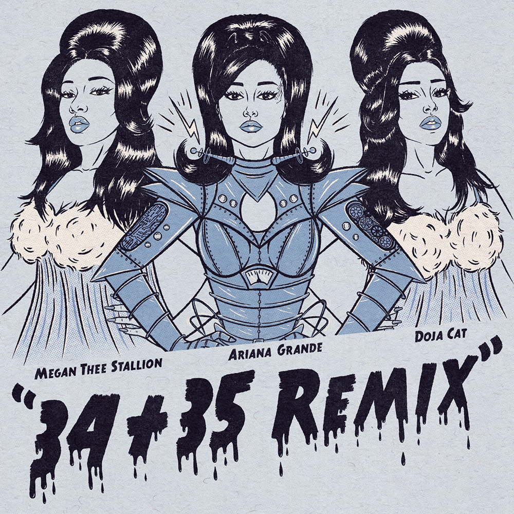 Ariana Grande featuring Doja Cat & Megan Thee Stallion — 34+35 (Remix) cover artwork