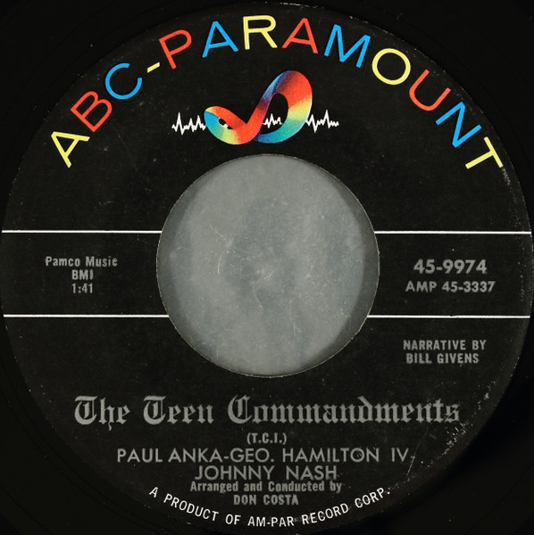 Paul Anka featuring George Hamilton IV & Johnny Nash — The Teen Commandments cover artwork