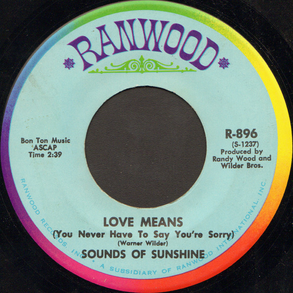 Sounds of Sunshine — Love Means (You Never Have To Say You're Sorry) cover artwork