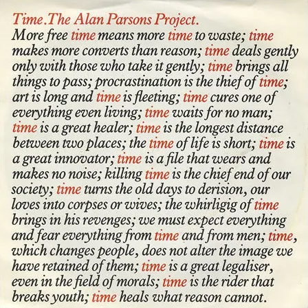 The Alan Parsons Project — Time cover artwork
