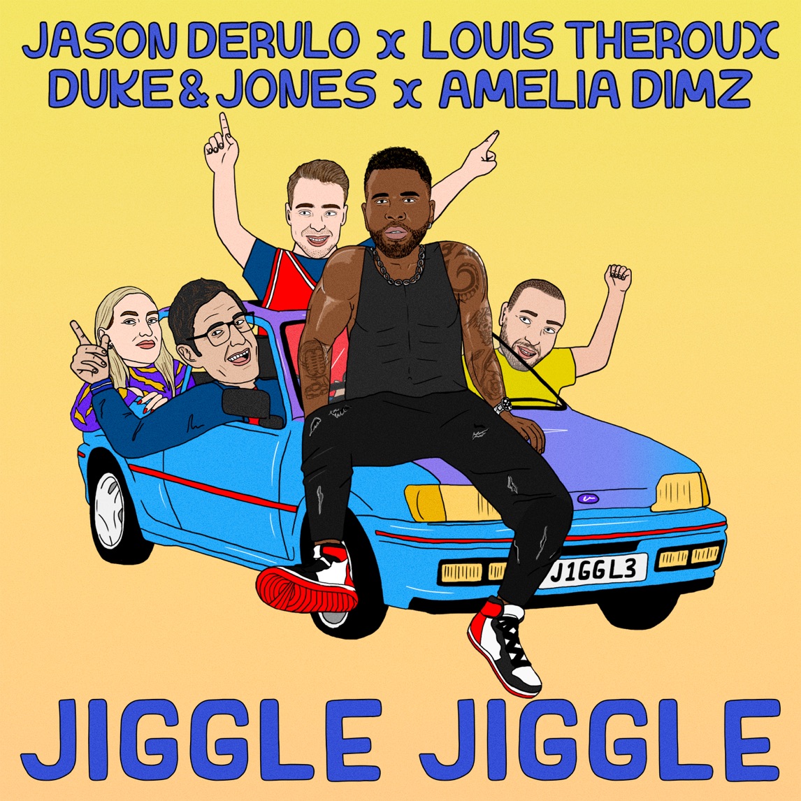 Duke &amp; Jones & Louis Theroux featuring Jason Derulo & Amelia Dimz — Jiggle Jiggle cover artwork