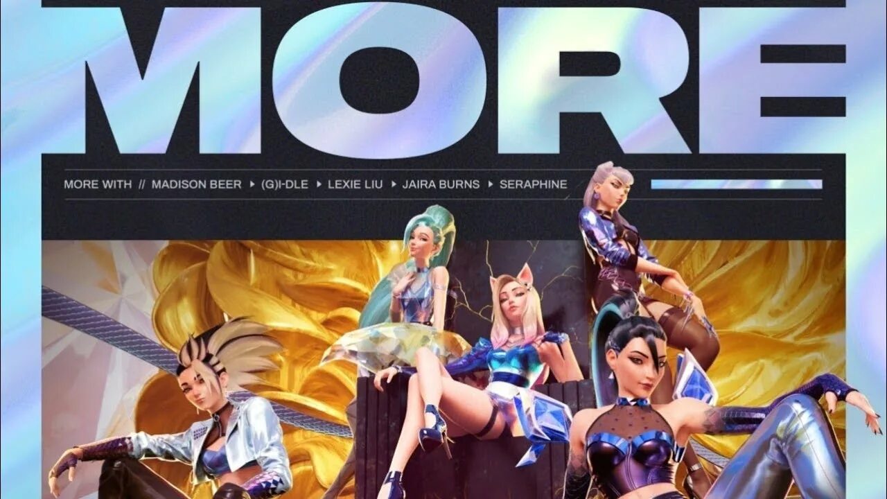 Sonyan, Madison Beer, (G)I-DLE, Lexie Liu, & Jaira Burns — K/DA cover artwork